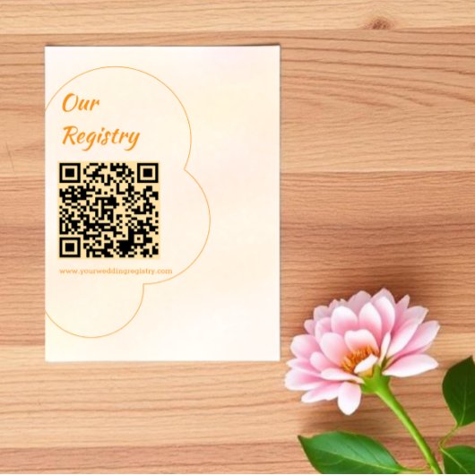 Orange Sunset Wedding Registry Begleitkarte