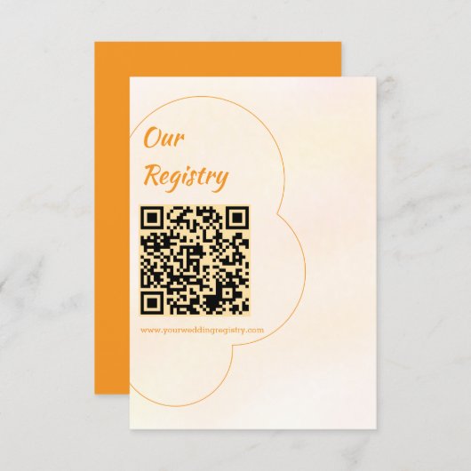 Orange Sunset Wedding Registry Begleitkarte (Vorne/Hinten)