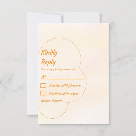 Orange Sunset Wedding RSVP Karte (Vorderseite)