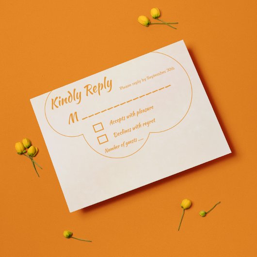 Orange Sunset Wedding RSVP Karte