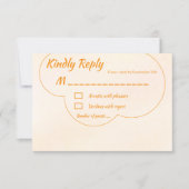 Orange Sunset Wedding RSVP Karte (Vorderseite)