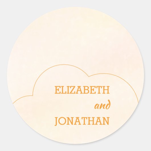 Orange Sunset Wedding Runder Aufkleber (Vorderseite)