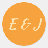 Orange Sunset Wedding Runder Aufkleber (Vorderseite)