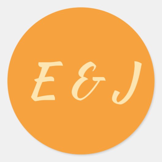 Orange Sunset Wedding Runder Aufkleber (Vorderseite)