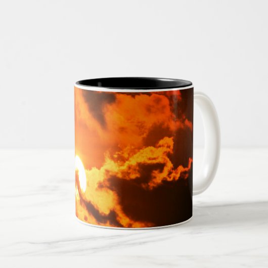 Orange Sunset Zweifarbige Tasse (VorderseiteRechts)