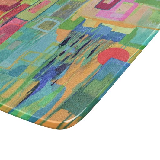 Orange Sunshine 6 x 7 Deko Glasschneidplatte Schneidebrett (Ecke)