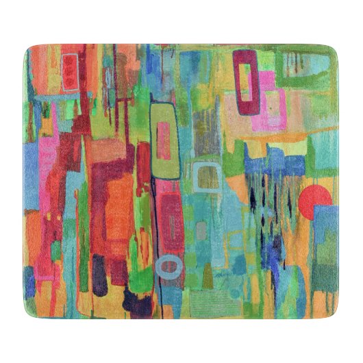 Orange Sunshine 6 x 7 Deko Glasschneidplatte Schneidebrett (Vorderseite)