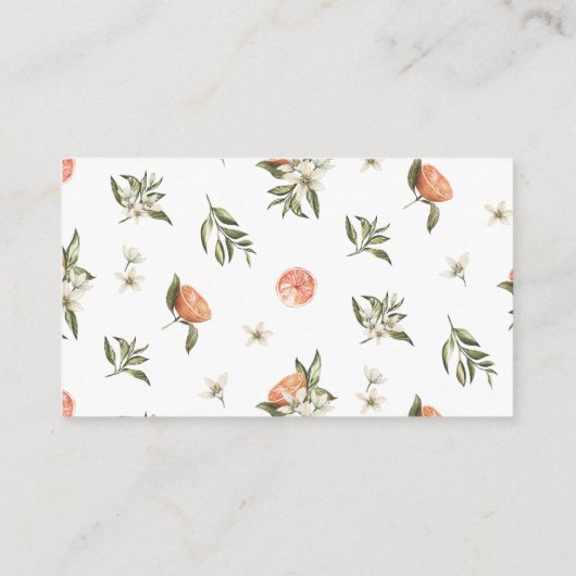 Orange Süsse Diaper Raffelkarte Begleitkarte (Rückseite)