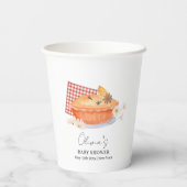 Orange Süsse Pie Blume Fall Baby Dusche Pappbecher (Rückseite)
