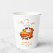 Orange Süsse Pie Pumpkin Fall Babydusche Pappbecher (Rückseite)