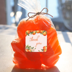 Orange Süsse Vielen Dank Quadratischer Aufkleber