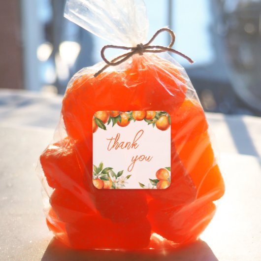 Orange Süsse Vielen Dank Quadratischer Aufkleber