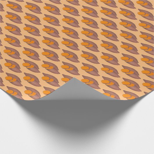Orange Süßkartoffeln Yam Potato Gemüse Veggie Geschenkpapier (Ecke)