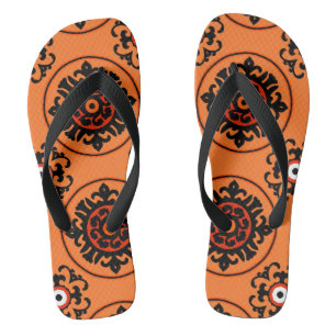 Orange Suzani Muster Badesandalen