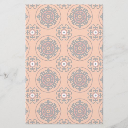 Orange-Suzani-Muster Briefpapier (Vorderseite)