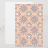 Orange-Suzani-Muster Briefpapier (Vorne/Hinten)