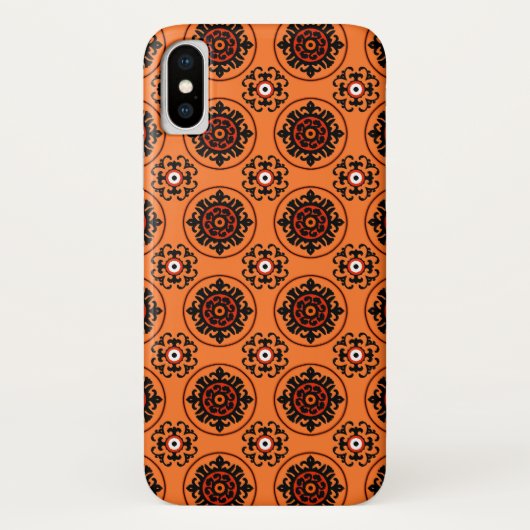 Orange Suzani Muster Case-Mate iPhone Hülle (Rückseite)