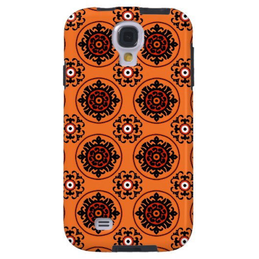 Orange-Suzani-Muster Case-Mate Samsung Galaxy Hülle (Rückseite)
