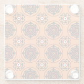 Orange Suzani Muster Glasuntersetzer (Rückseite)