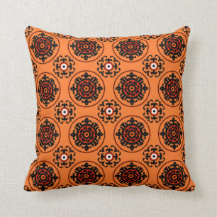 Orange Suzani Muster Kissen