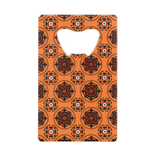 Orange Suzani-Muster Kreditkarten Flaschenöffner