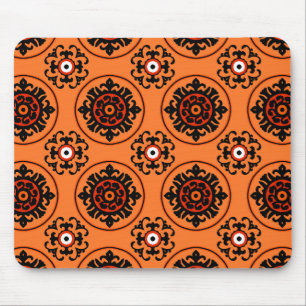 Orange Suzani Muster Mousepad