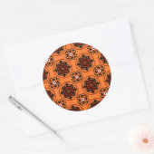 Orange Suzani Muster Runder Aufkleber (Umschlag)