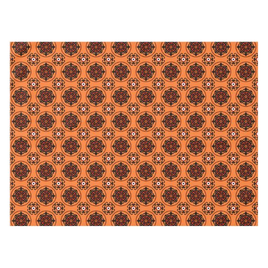 Orange Suzani Muster Tischdecke (Vorderseite (Horizontal))