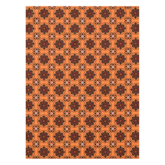 Orange Suzani Muster Tischdecke (Vorderseite)