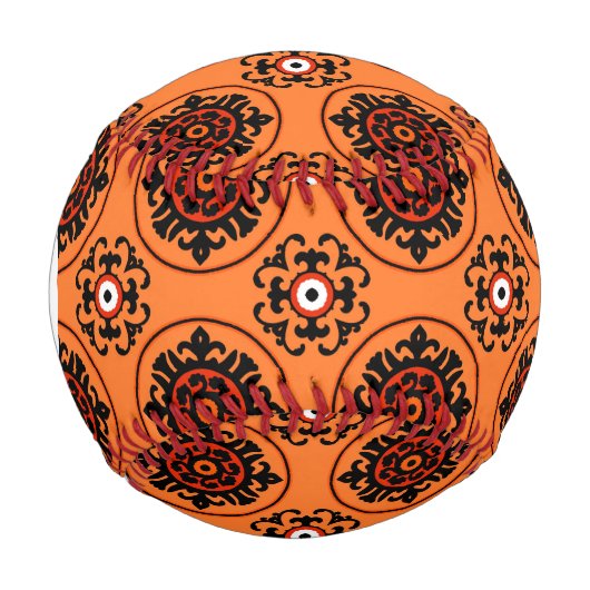 Orange Suzani Pattern Baseball (Vorderseite)