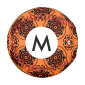 Orange Suzani Pattern Baseball (Vorderseite Links)