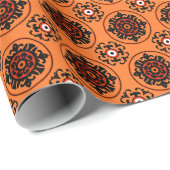 Orange Suzani Pattern Geschenkpapier (Rolleneckpunkt)