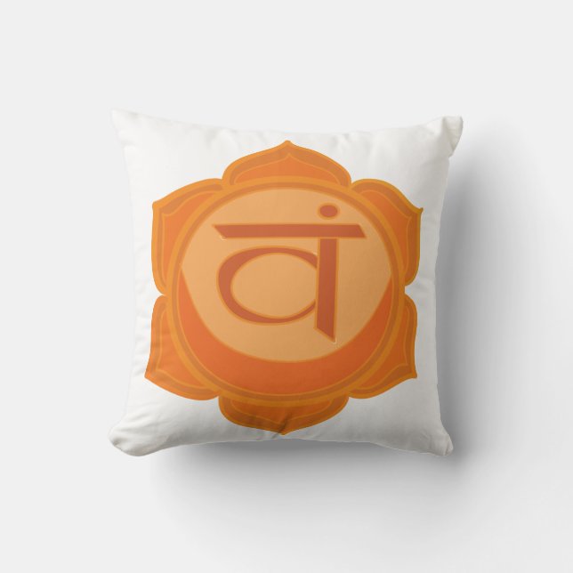 Orange Svadhisthana sakrales Chakra Kissen (Vorderseite)