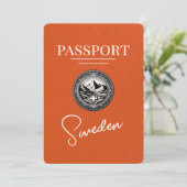 Orange Sweden Passport Save the Date (Stehend Vorderseite)