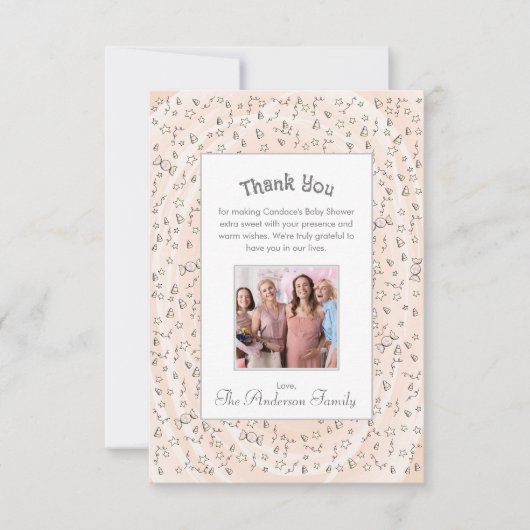 Orange Sweet Candy Fall Babydusche Danke Karte (Vorderseite)