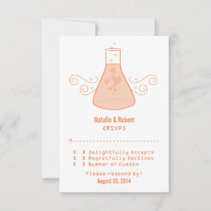 Orange Sweet Chemical Response Card RSVP Karte