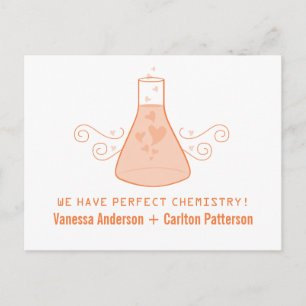 Orange Sweet Chemie Save the Date Postcard Ankündigungspostkarte