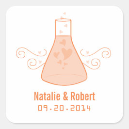 Orange Sweet Chemistry Wedding Stickers
