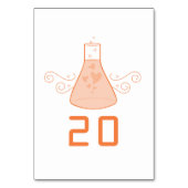 Orange Sweet Chemistry Wedding Table Card Tischnummer (Rückseite)
