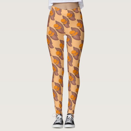 Orange Sweet Potato Yam Cooking Feinschmecker Legg Leggings (Vorderseite)