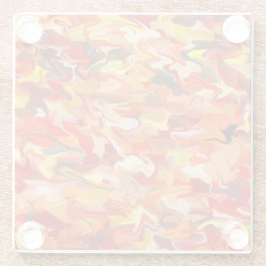 Orange Swirl Glass Untersetzer (Rückseite)