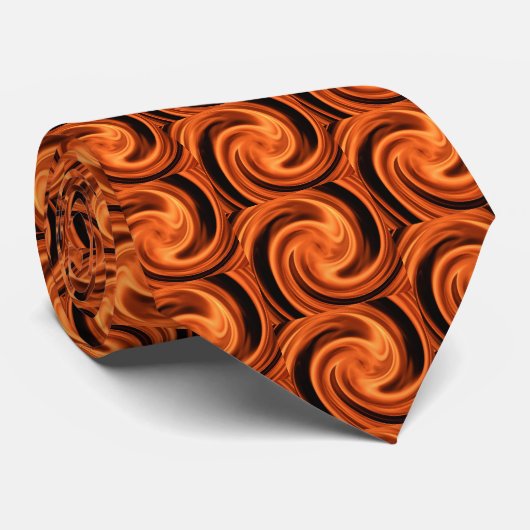 Orange Swirl Krawatte (Gerollt)