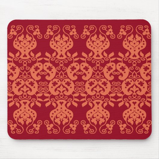 Orange Swirls&Paisley dekoratives Muster mousepad (Vorne)