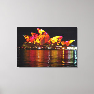 Orange-Sydney-Oper spiegelt Leinwanddruck