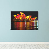 Orange-Sydney-Oper spiegelt Leinwanddruck (Insitu (Holzboden))