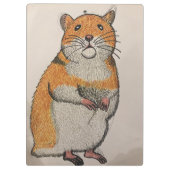 Orange Syrian hamster clipboard Klemmbrett (Rückseite)