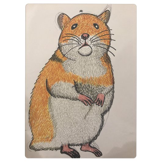 Orange Syrian hamster clipboard  Klemmbrett (Rückseite)