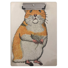 Orange Syrian hamster clipboard  Klemmbrett