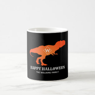 Orange T Rex Happy Halloween Custome Familienname Kaffeetasse