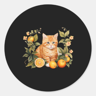 Orange Tab Funny Cat Parody Cat Lover Geschenk Küc Runder Aufkleber